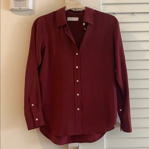 The Relaxed Silk Shirt - Burgundy